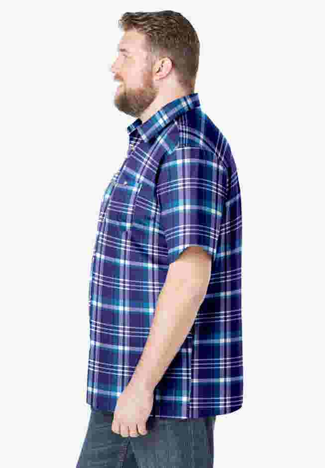 Short-Sleeve Plaid Sport Shirt image number 3