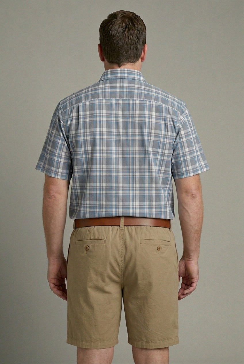 Plaid Wrinkle-Resistant Short Sleeve Button Down image number 3