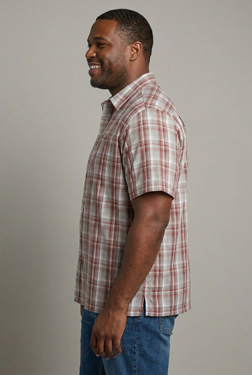 Plaid Wrinkle-Resistant Short Sleeve Button Down image number 2