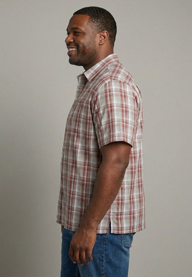 Plaid Wrinkle-Resistant Short Sleeve Button Down image number 2