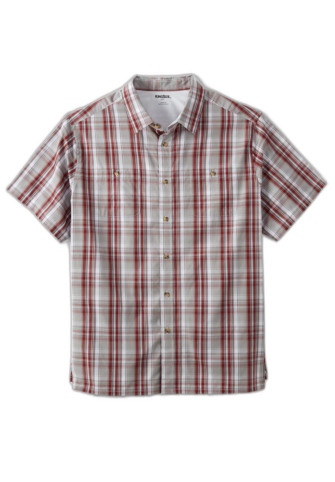 Plaid Wrinkle-Resistant Short Sleeve Button Down image number 4