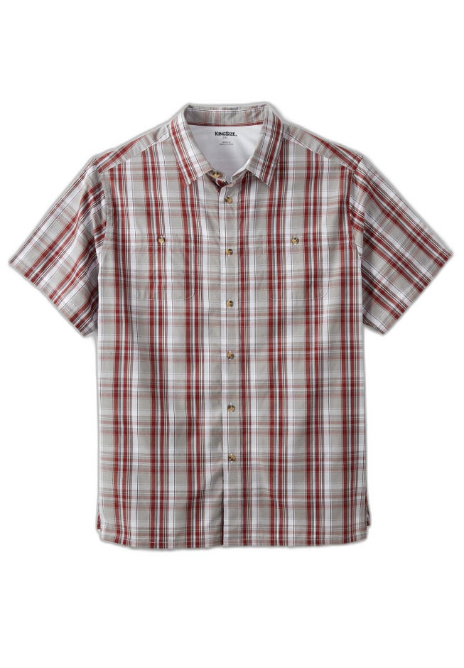 Plaid Wrinkle-Resistant Short Sleeve Button Down image number 4