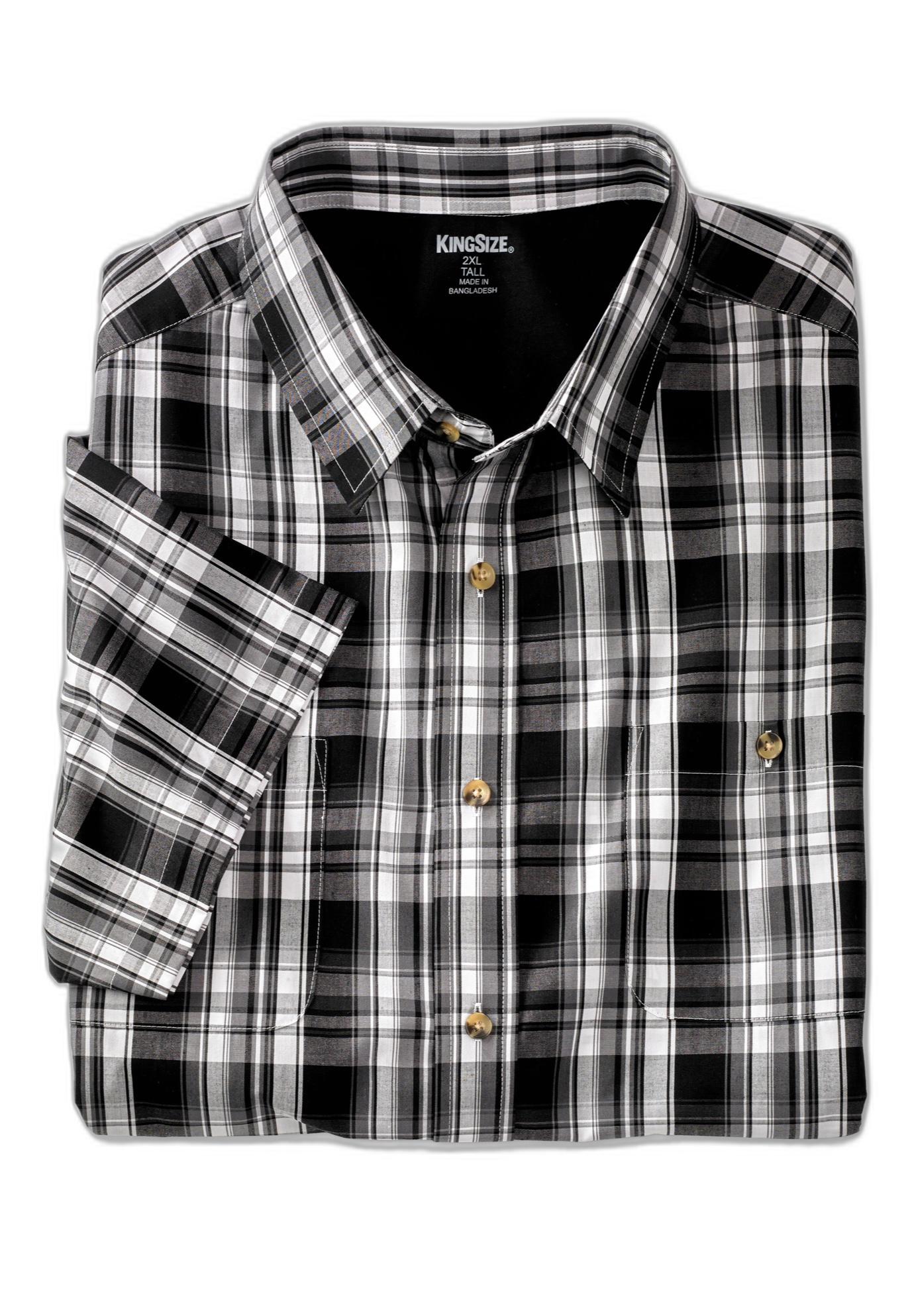 Plaid Wrinkle-Resistant Short Sleeve Button Down image number 0