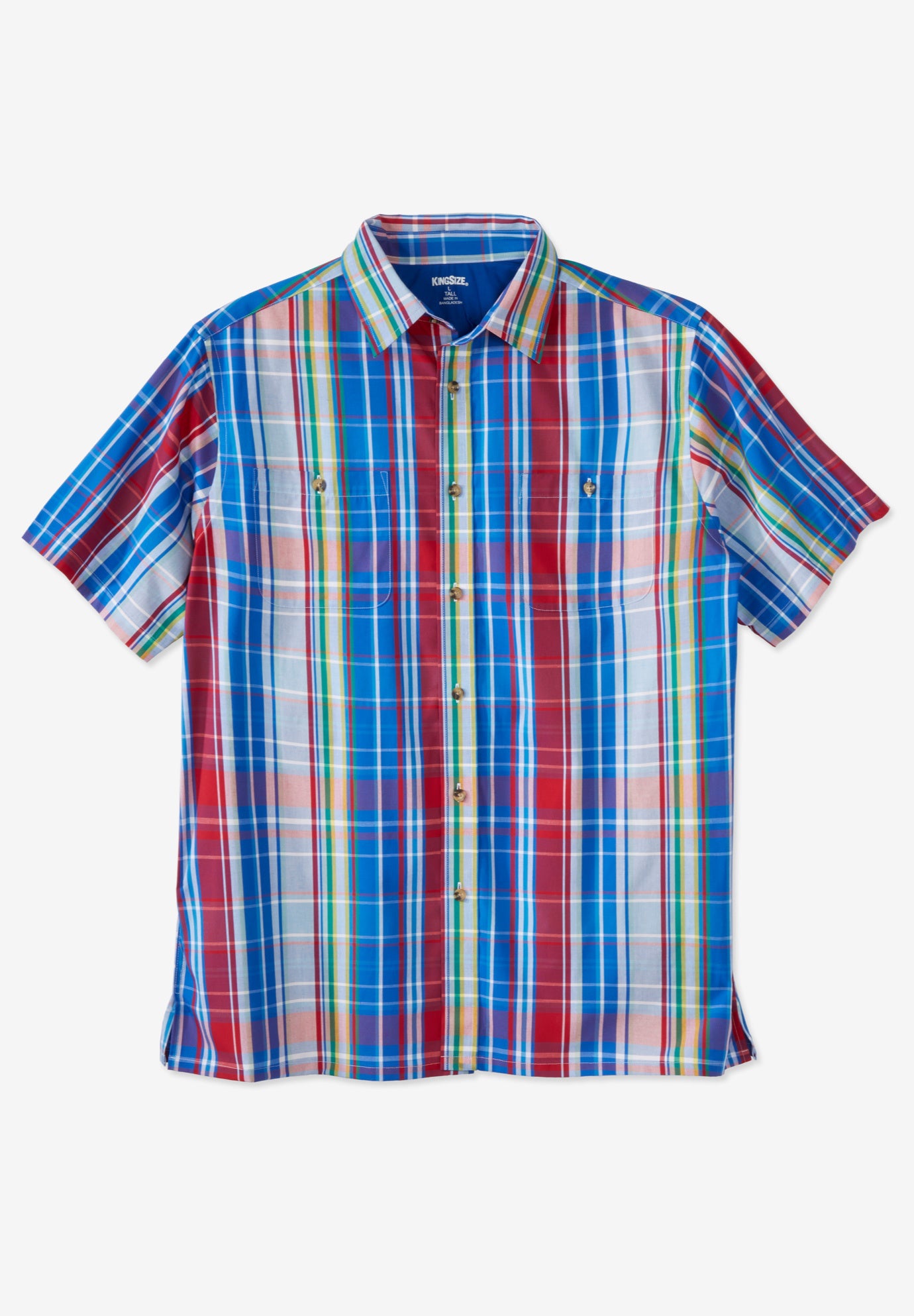 Plaid Wrinkle-Resistant Short Sleeve Button Down image number 0