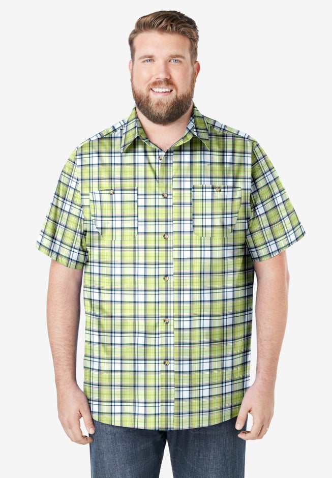 Plaid Wrinkle-Resistant Short Sleeve Button Down image number 0