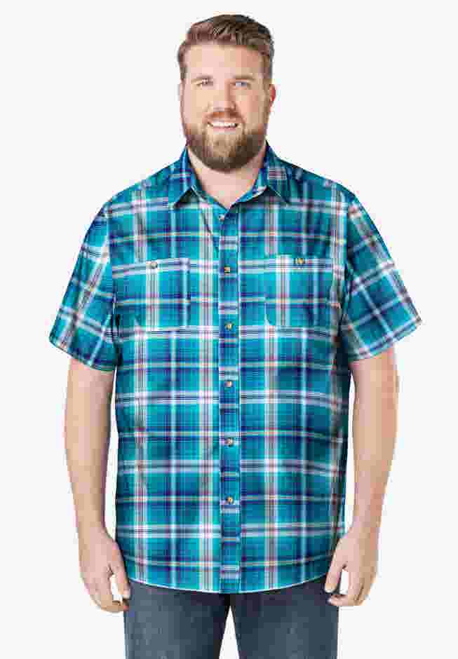 Short-Sleeve Plaid Sport Shirt image number 0