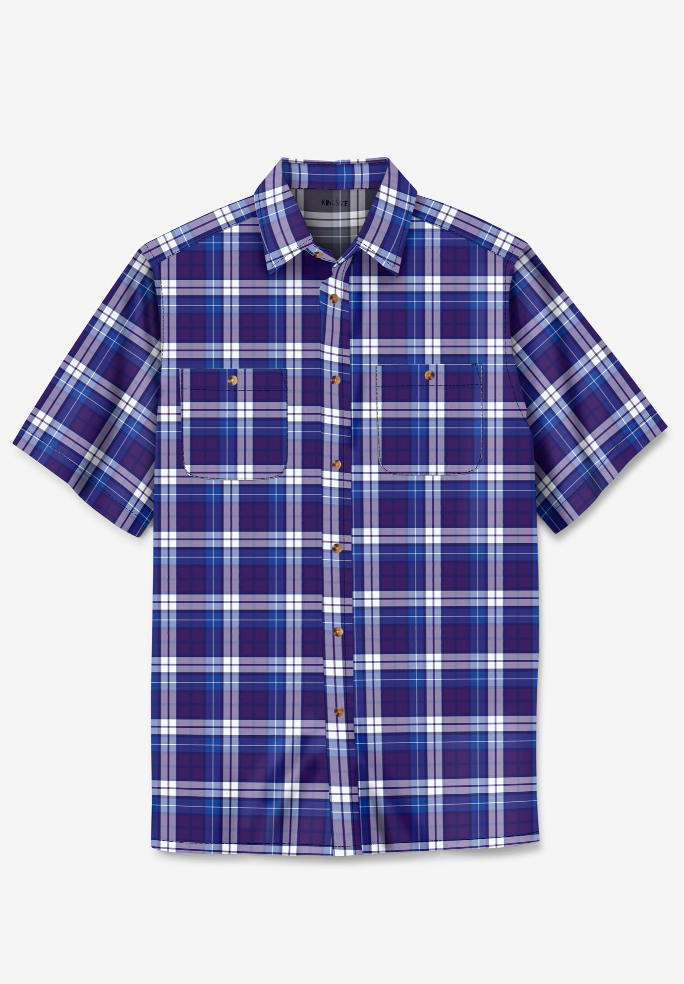 Plaid Wrinkle-Resistant Short Sleeve Button Down image number 4
