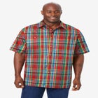 Plaid Wrinkle-Resistant Short Sleeve Button Down image number null