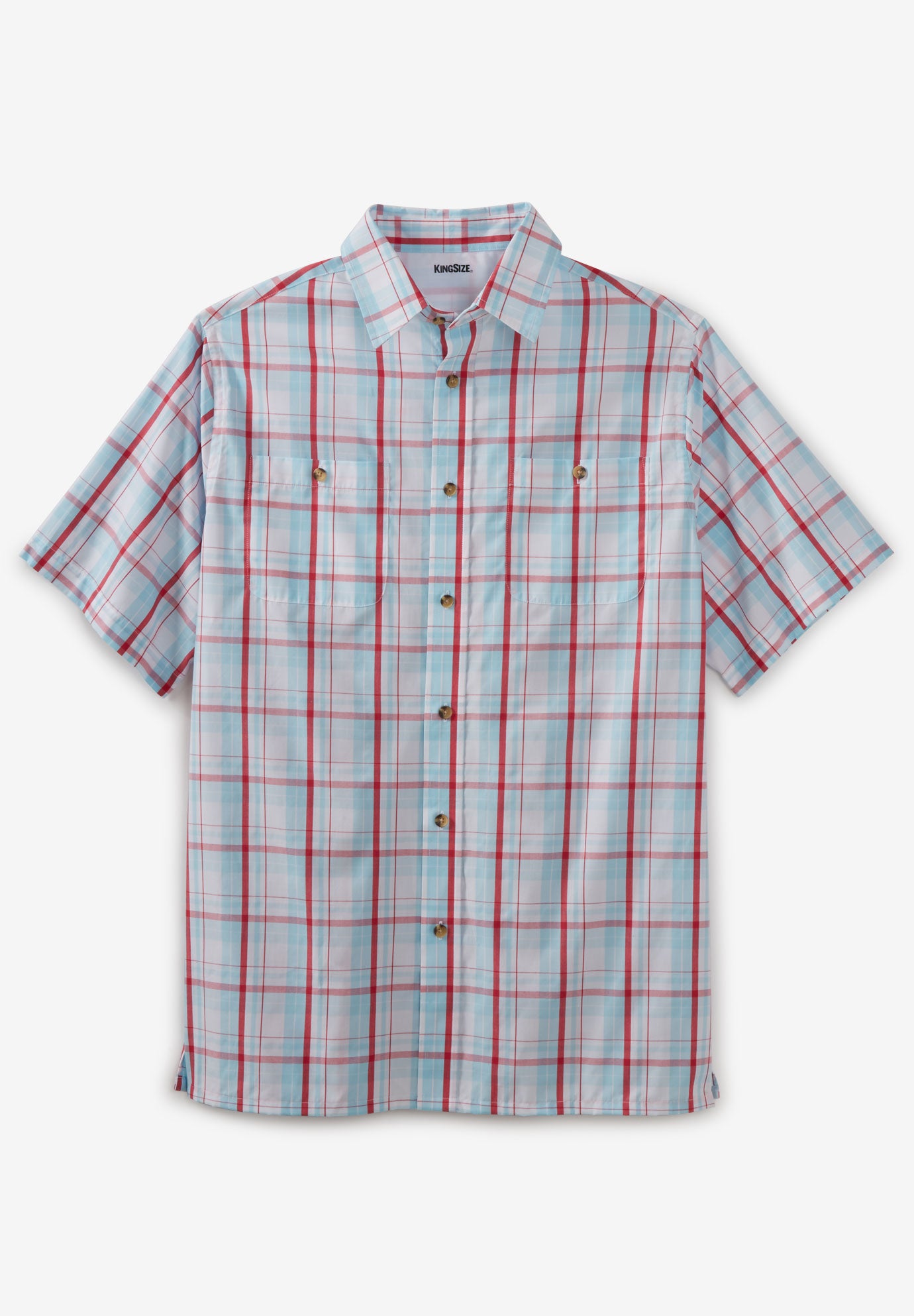 Plaid Wrinkle-Resistant Short Sleeve Button Down image number 0