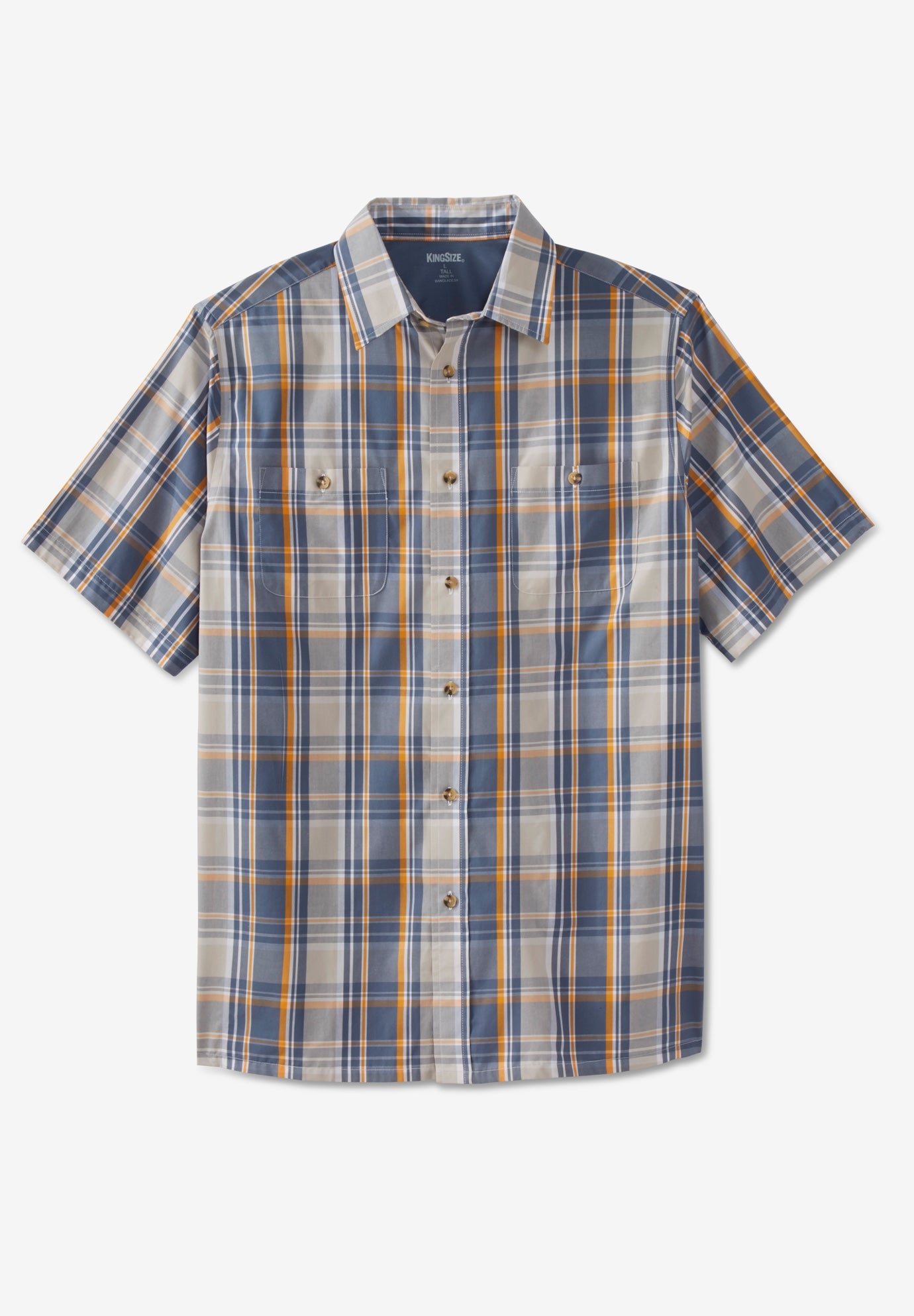 Plaid Wrinkle-Resistant Short Sleeve Button Down image number 0