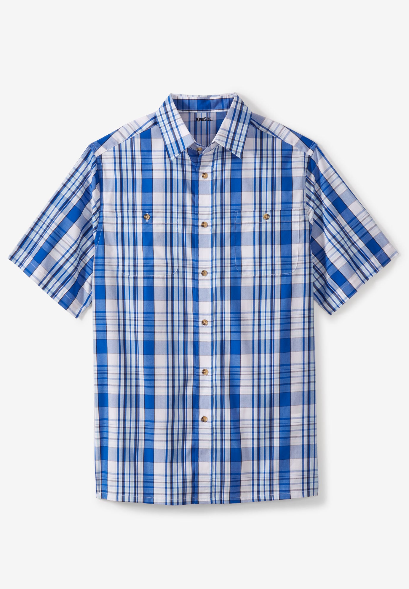 Plaid Wrinkle-Resistant Short Sleeve Button Down image number 0