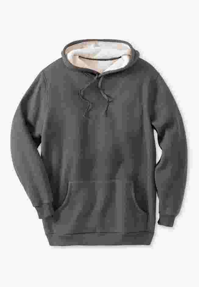 Sherpa-Lined Thermal Waffle Pullover Hoodie image number 0