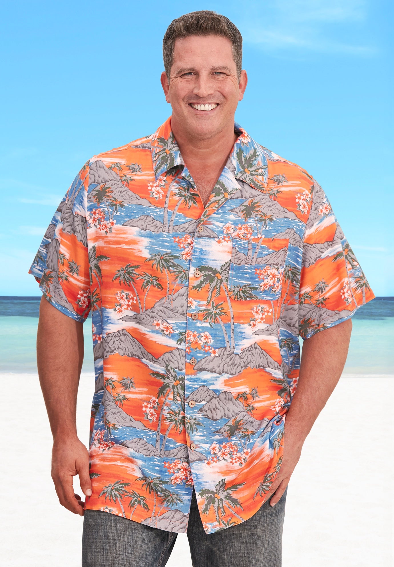 KingSize Men’s Big & Tall Printed Camp Shirt