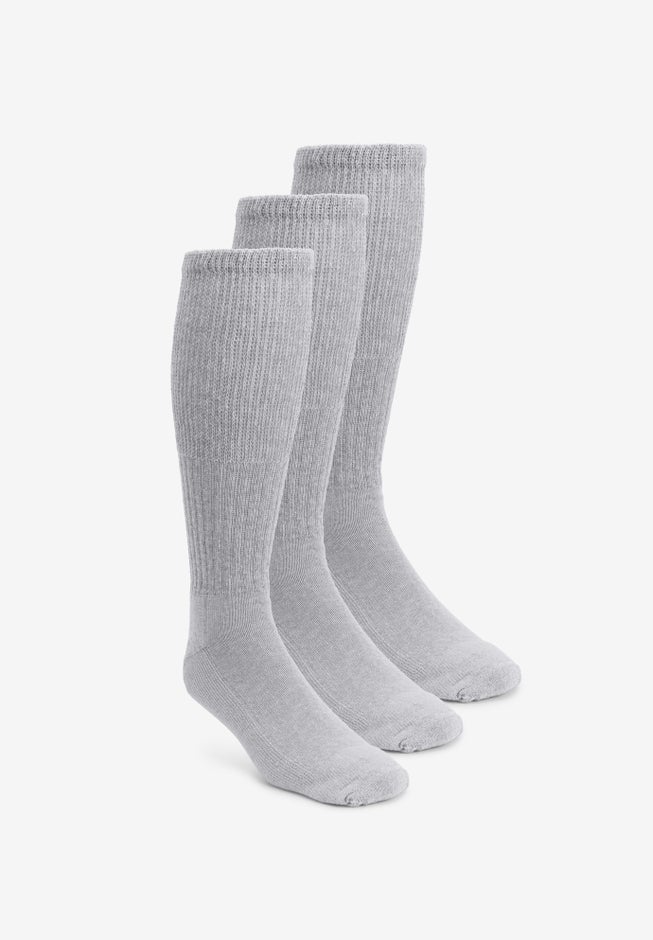 Diabetic Over-the-Calf Extra Wide Socks 3-Pack image number 0