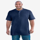 Shrink-Less Longer Length Lightweight Henley T-Shirt image number null