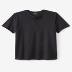 Shrink-Less Longer Length Lightweight Henley T-Shirt image number null