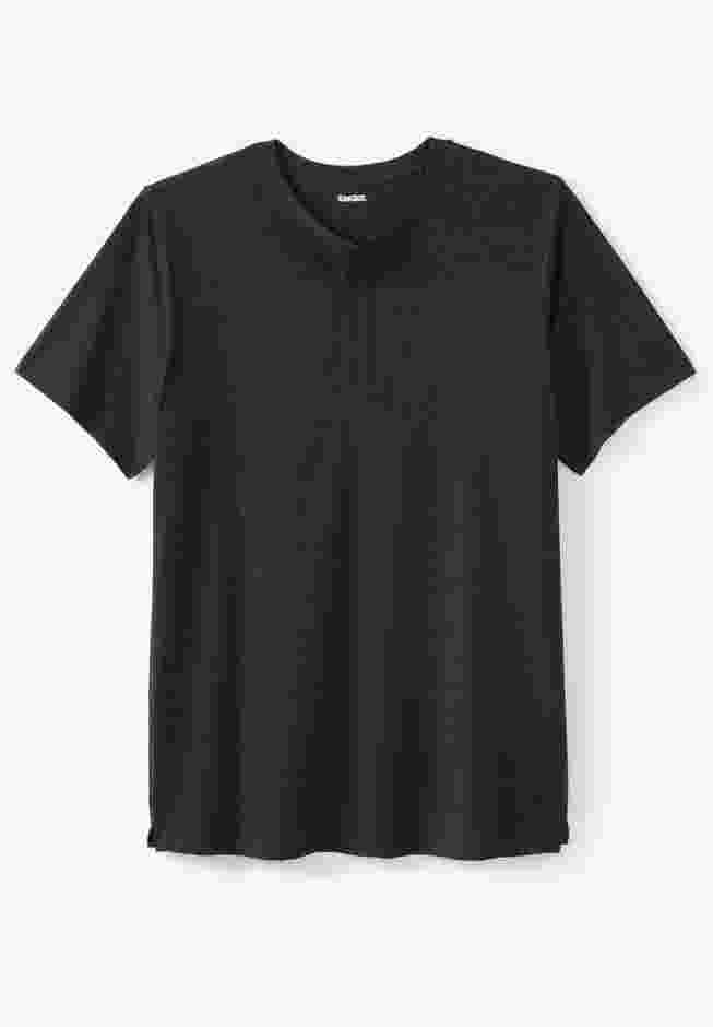 Shrink-Less Longer Length Lightweight Henley T-Shirt image number 0