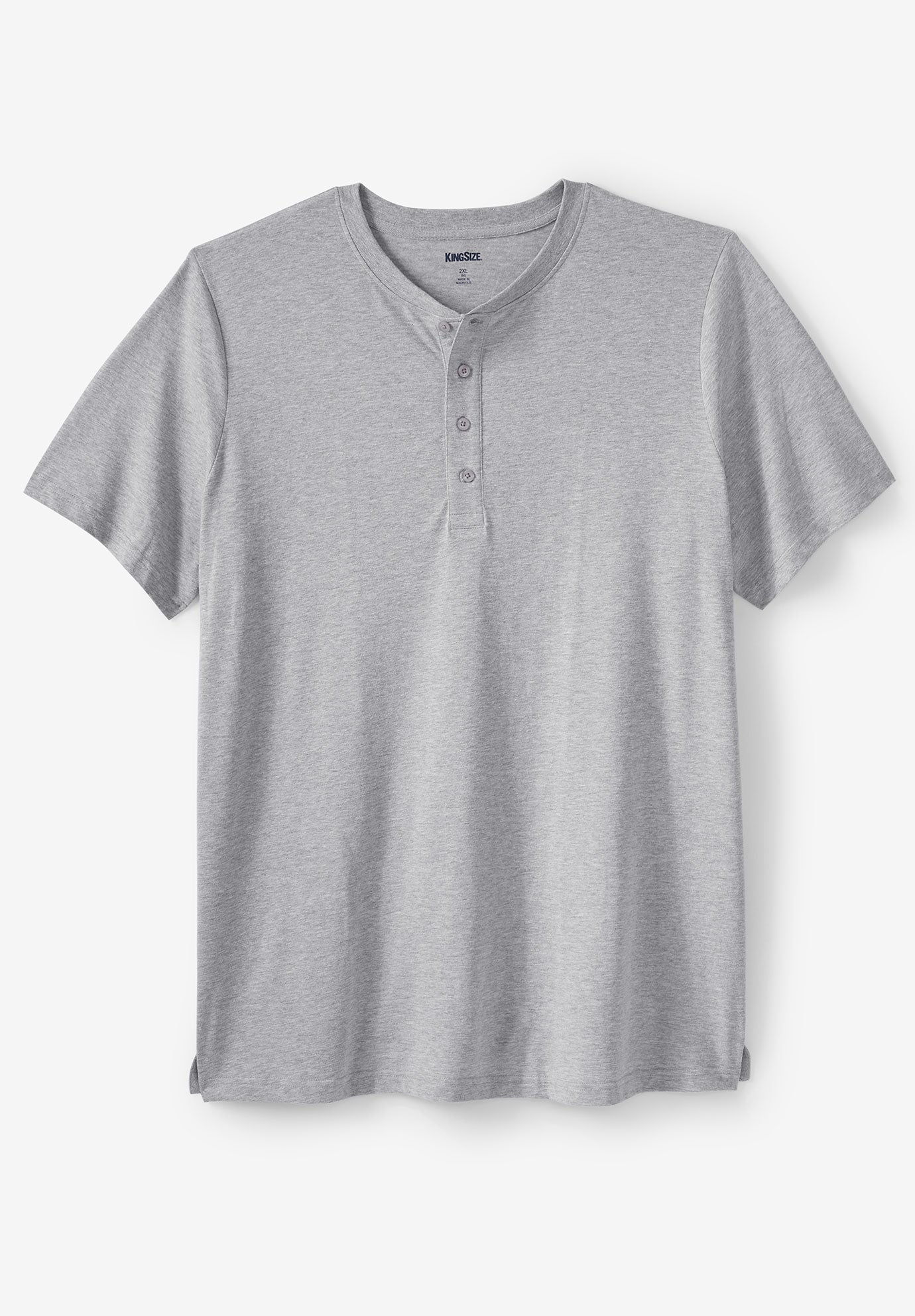 Shrink-Less Longer Length Lightweight Henley T-Shirt image number 0