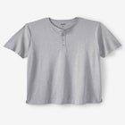 Shrink-Less Longer Length Lightweight Henley T-Shirt image number null
