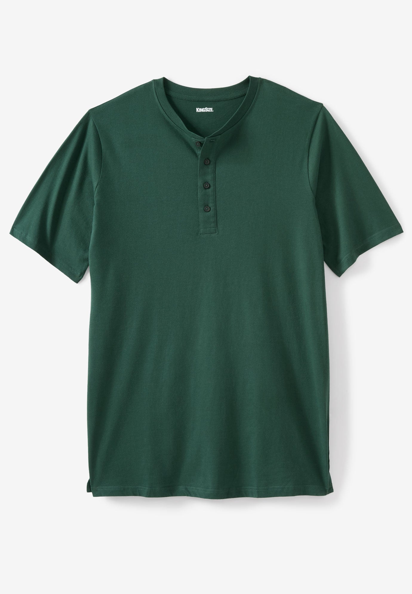 Shrink-Less Longer Length Lightweight Henley T-Shirt image number 0