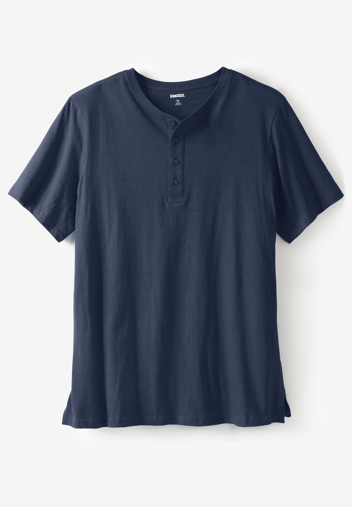 Shrink-Less Longer Length Lightweight Henley T-Shirt image number 0