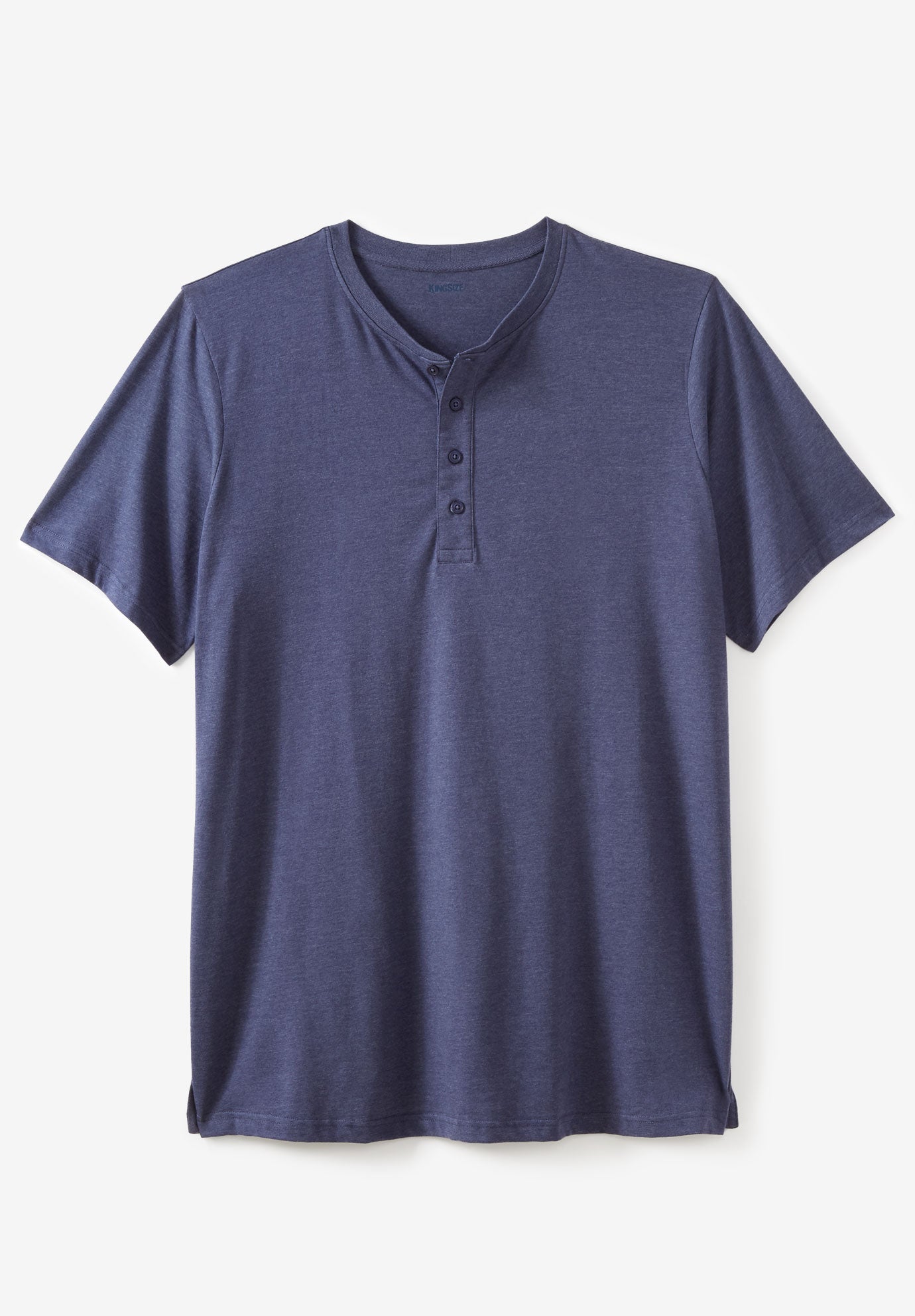 Shrink-Less Longer Length Lightweight Henley T-Shirt image number 0