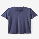 Shrink-Less Longer Length Lightweight Henley T-Shirt image number null