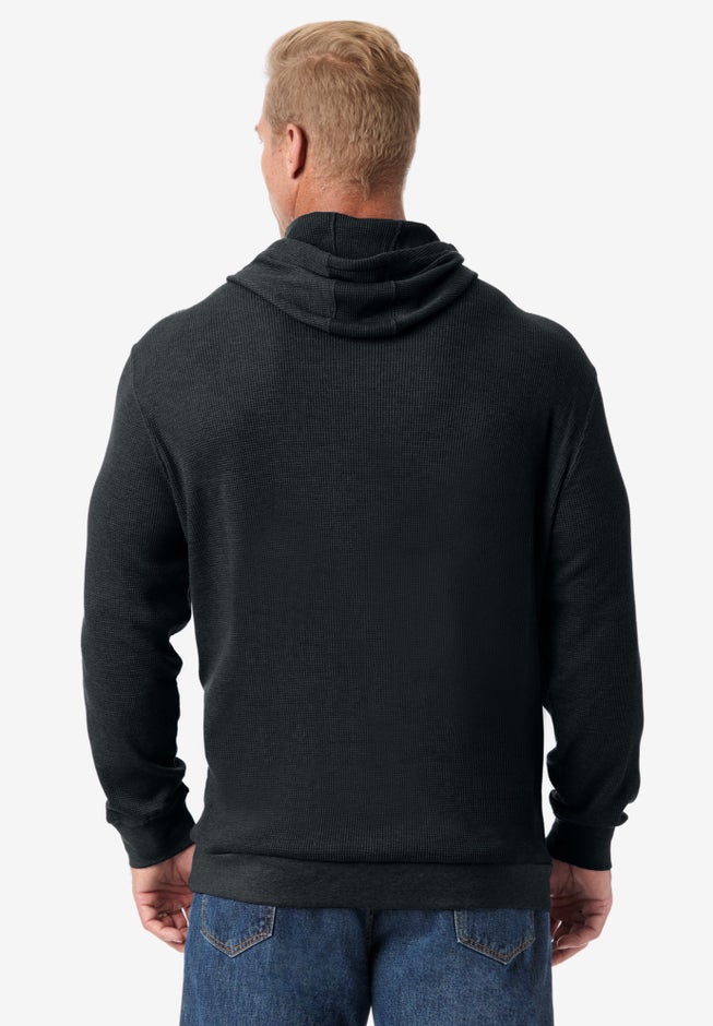 Waffle-Knit Thermal Hoodie image number 3