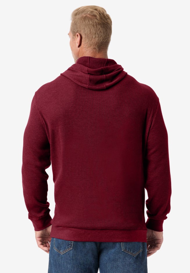 Waffle-Knit Thermal Hoodie image number 3