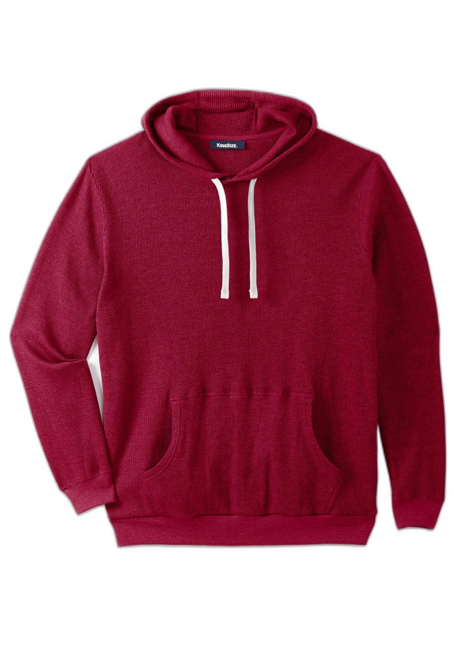 Waffle-Knit Thermal Hoodie image number 1