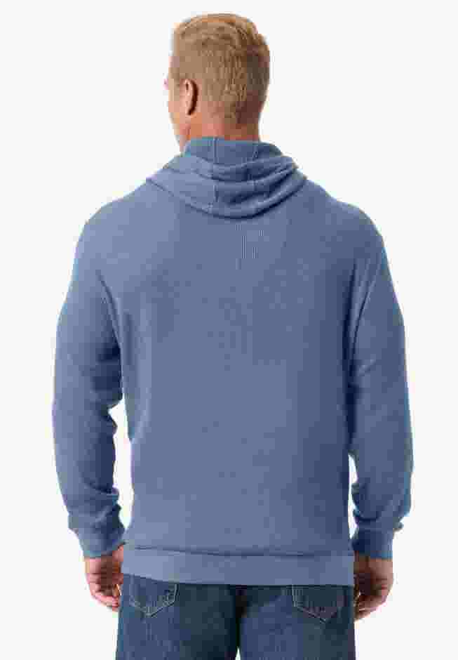Waffle-Knit Thermal Hoodie image number 1