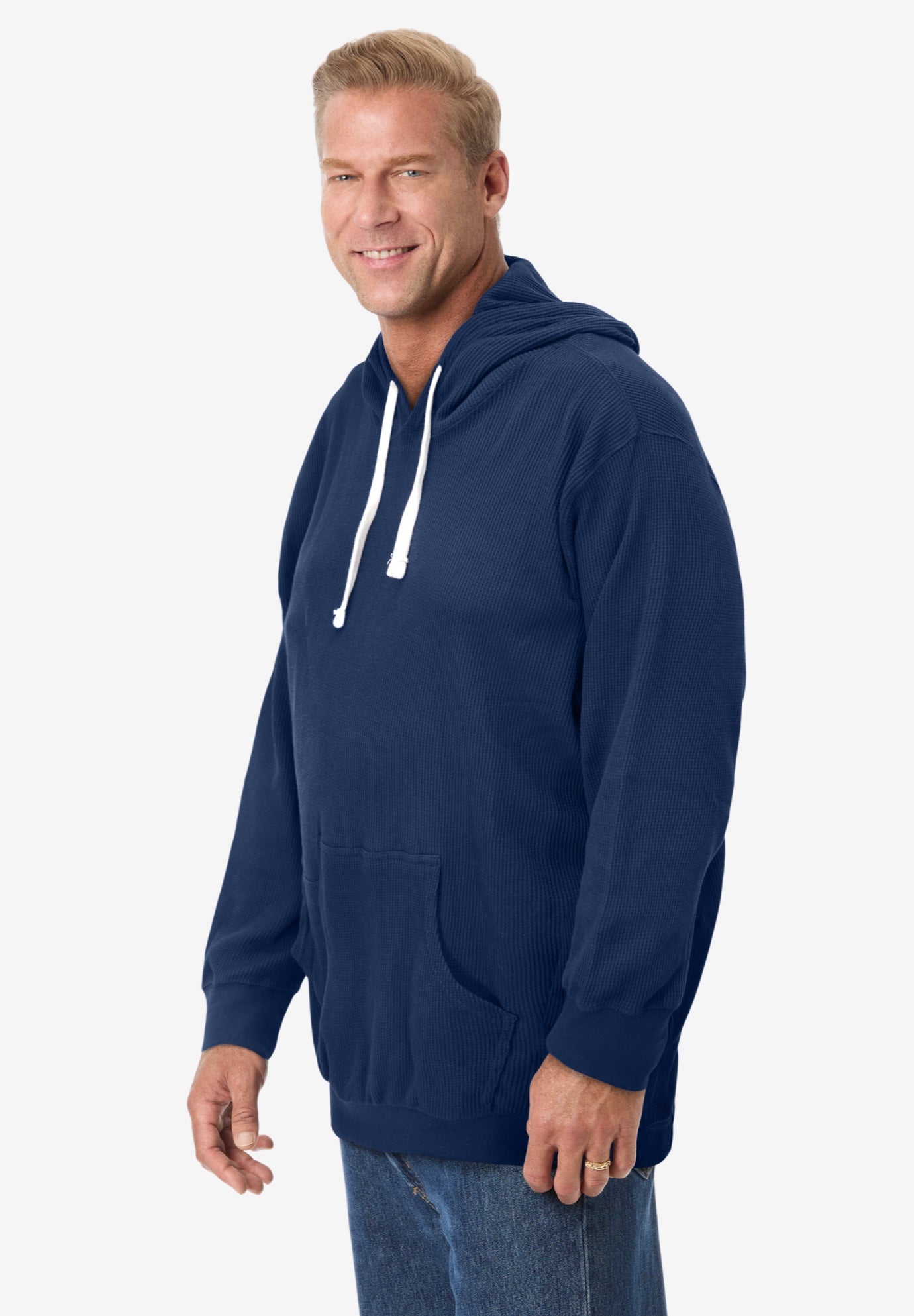 Waffle-Knit Thermal Hoodie image number 2