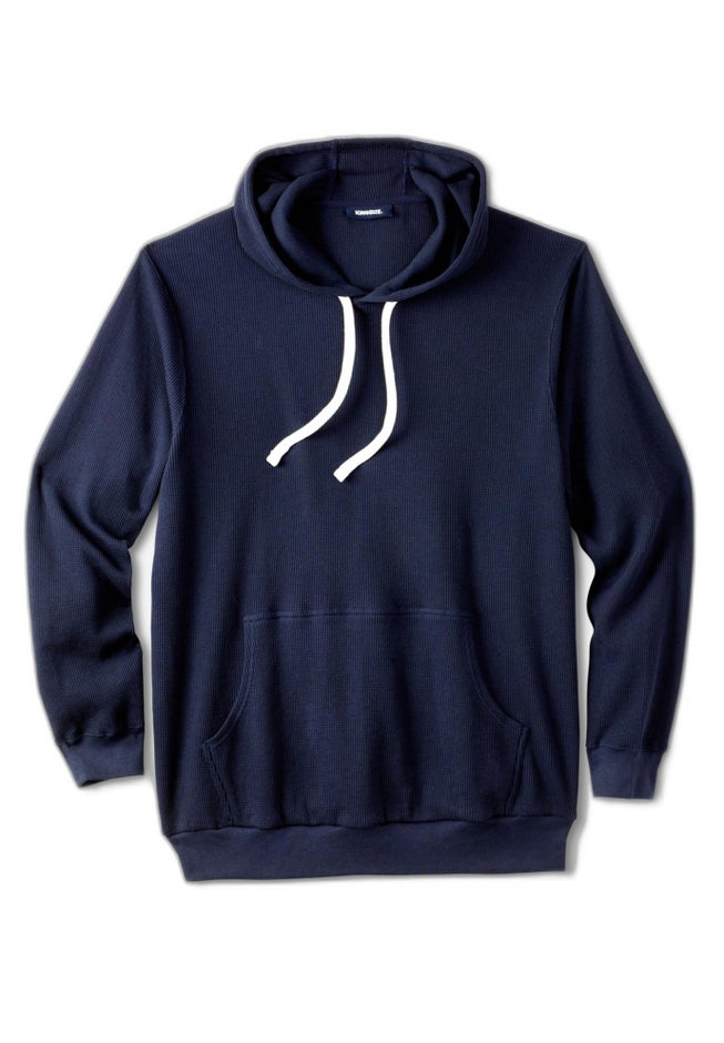 Waffle-Knit Thermal Hoodie image number 1