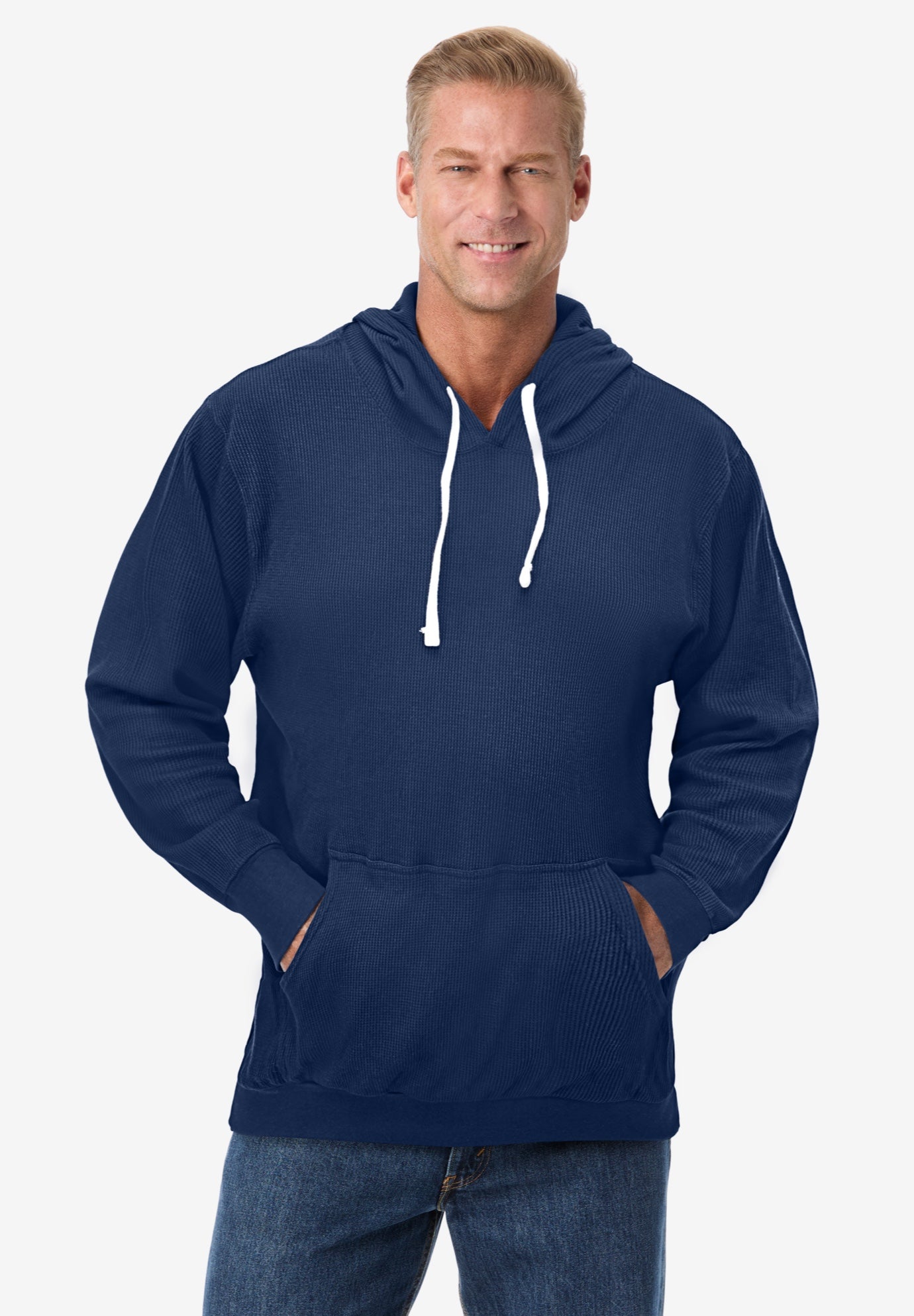 Waffle-Knit Thermal Hoodie image number 0