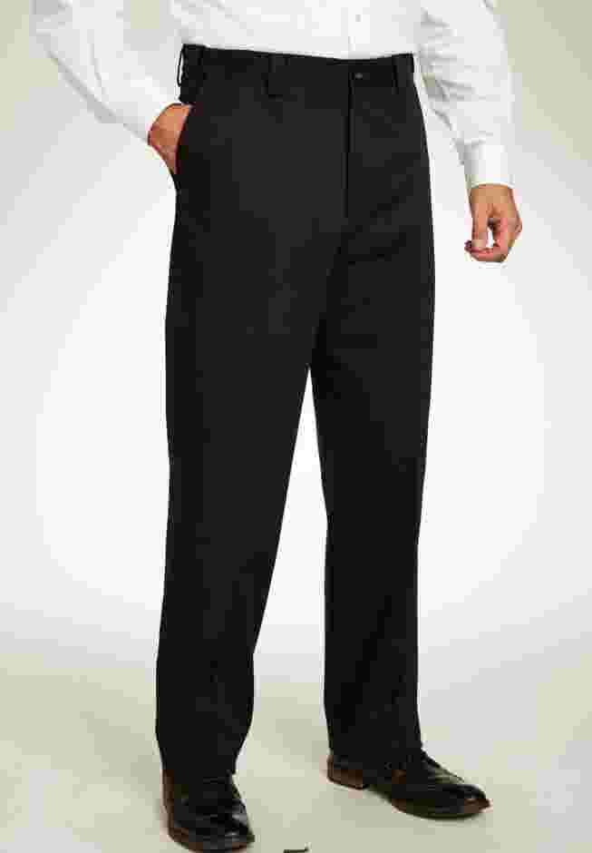 Classic Fit Wrinkle-Free Expandable Waist Plain Front Pants image number 0