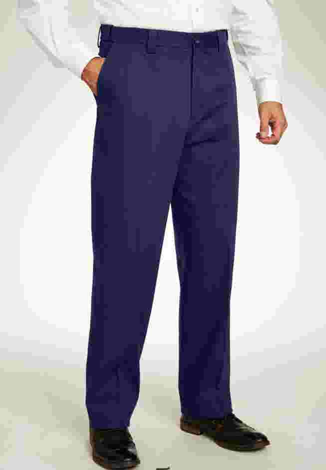 Classic Fit Wrinkle-Free Expandable Waist Plain Front Pants image number 0