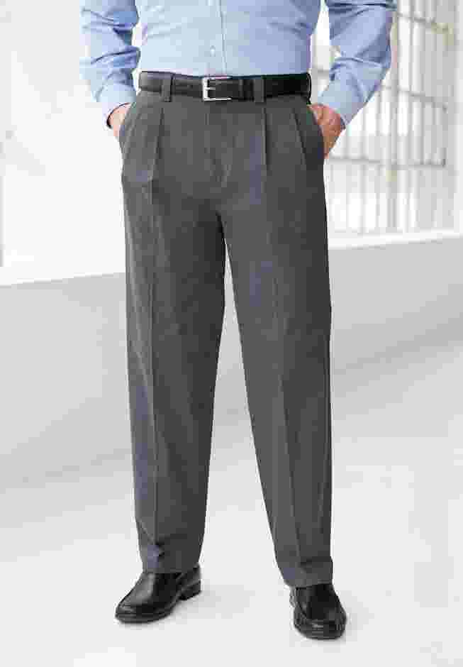Classic Fit Wrinkle-Free Expandable Waist Pleat Front Pants image number 4