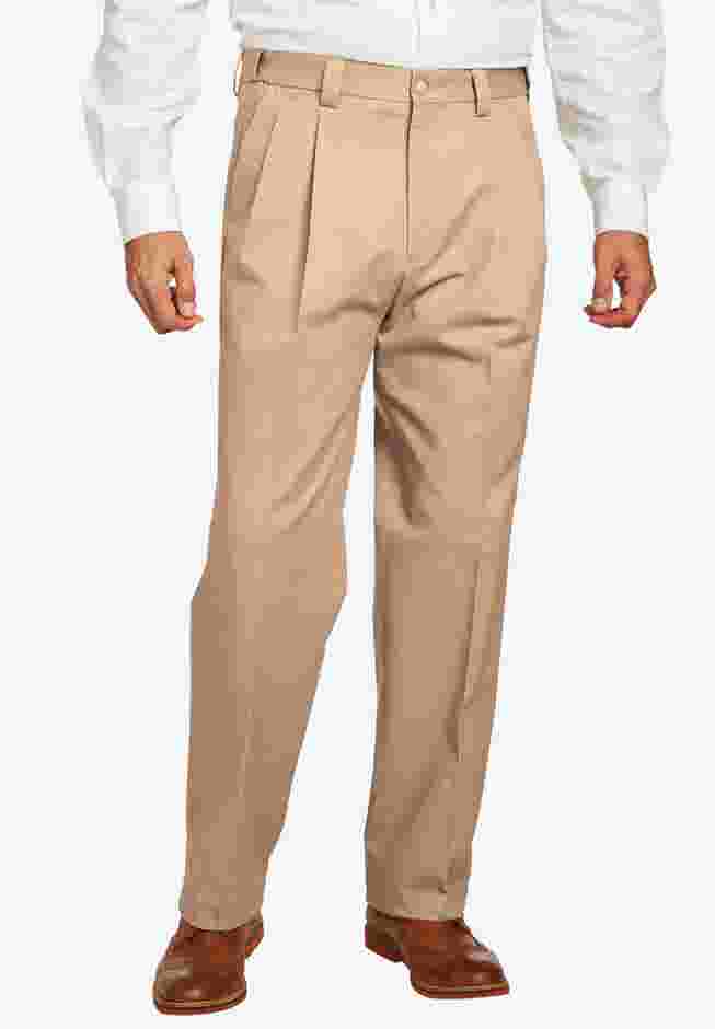 Classic Fit Wrinkle-Free Expandable Waist Pleat Front Pants image number 0
