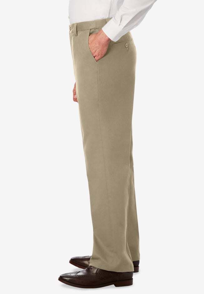 Relaxed Fit Wrinkle-Free Expandable Waist Plain Front Pants image number 2