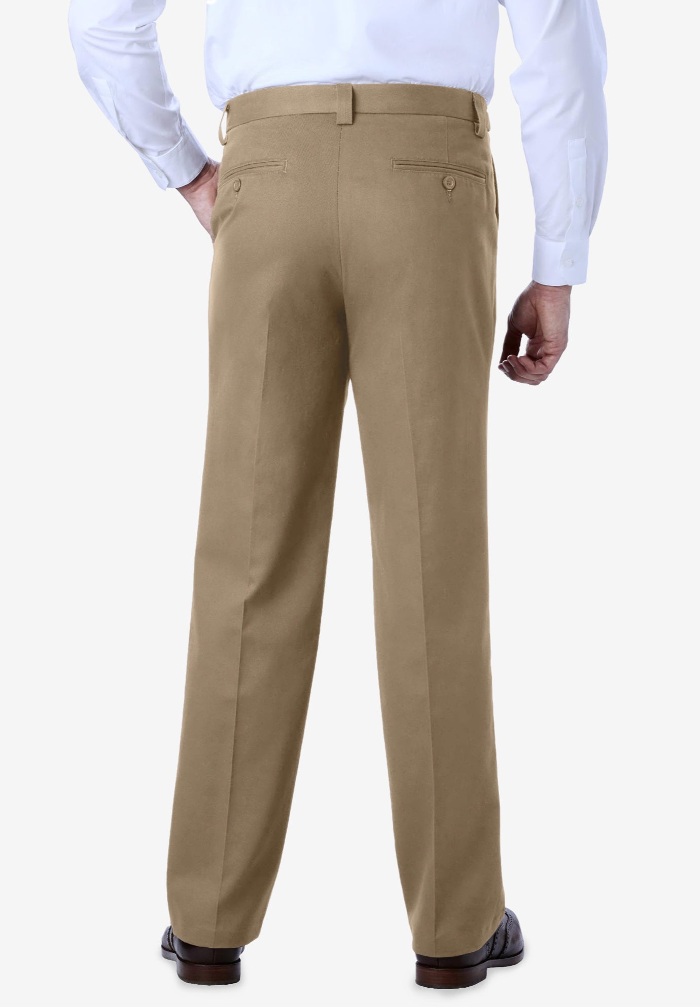 Relaxed Fit Wrinkle-Free Expandable Waist Plain Front Pants image number 1