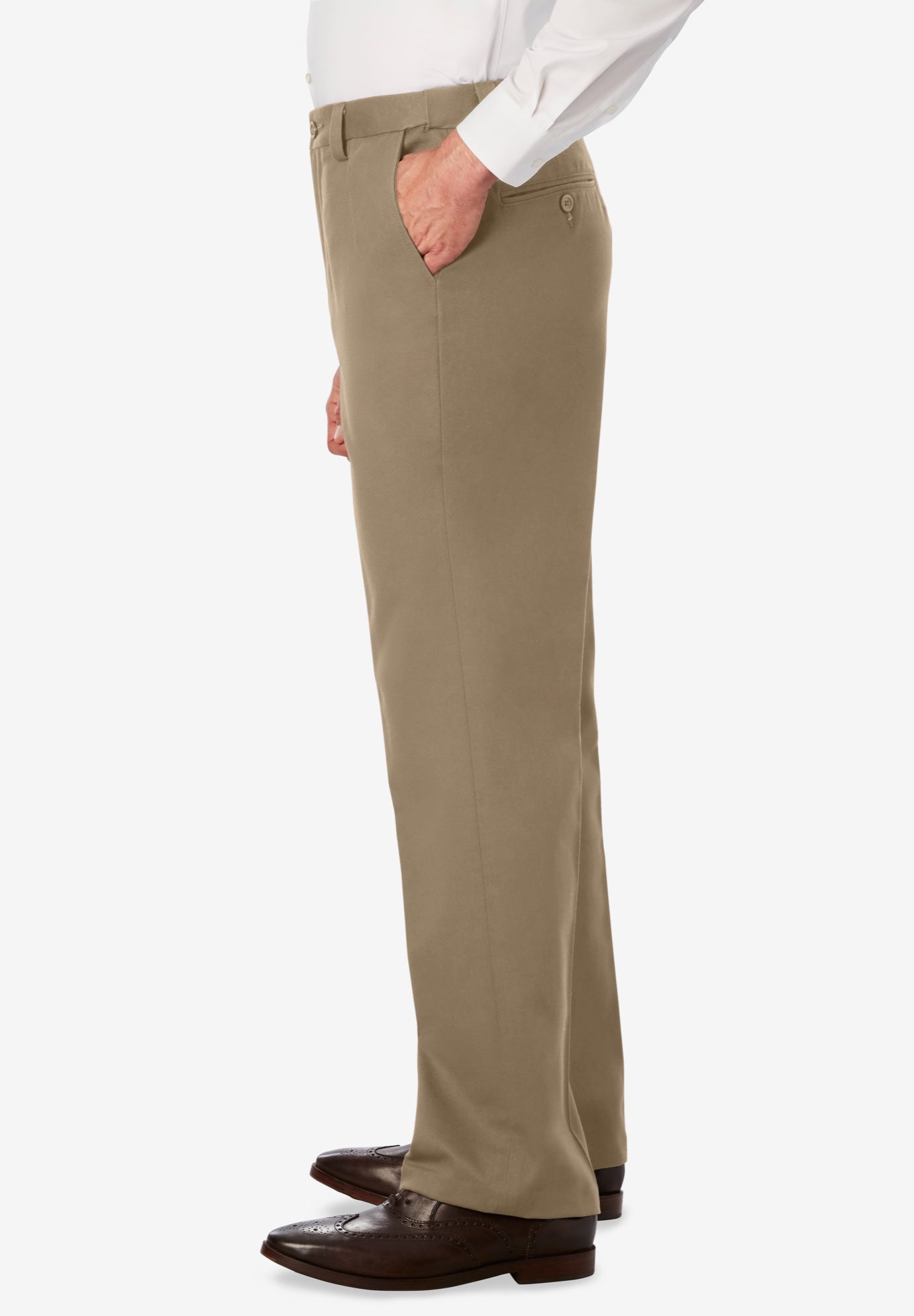 Relaxed Fit Wrinkle-Free Expandable Waist Plain Front Pants image number 2