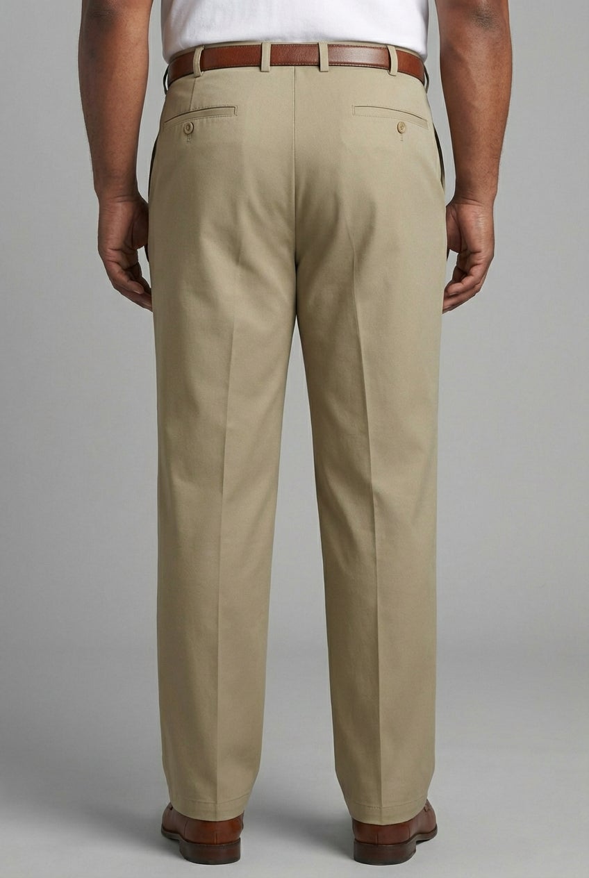Relaxed Fit Wrinkle-Free Expandable Waist Pleated Pants image number 4