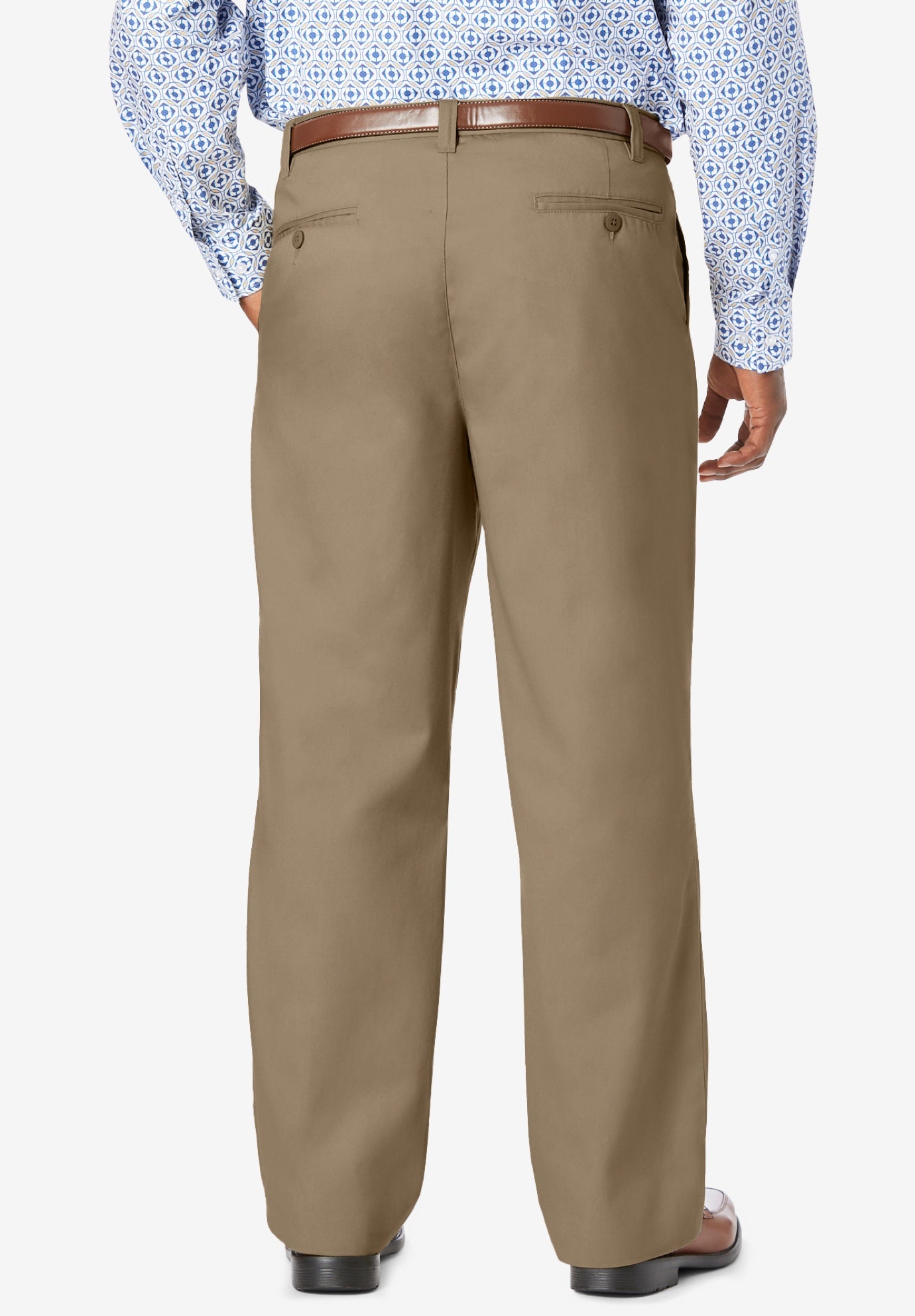 Relaxed Fit Wrinkle-Free Expandable Waist Pleated Pants image number 1