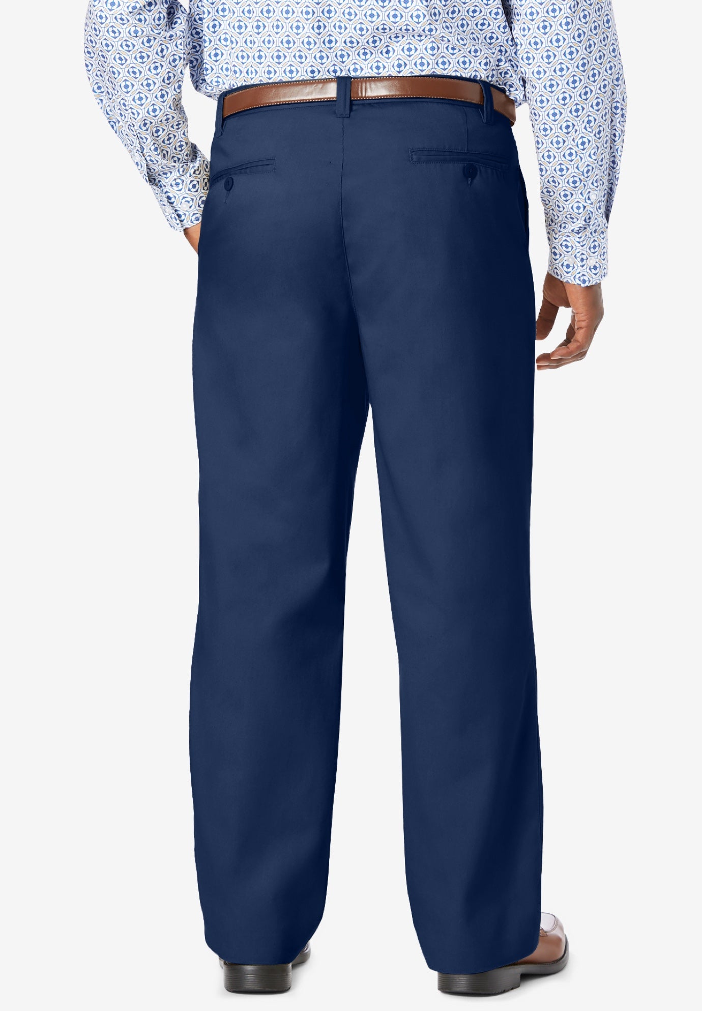 Relaxed Fit Wrinkle-Free Expandable Waist Pleated Pants image number 3