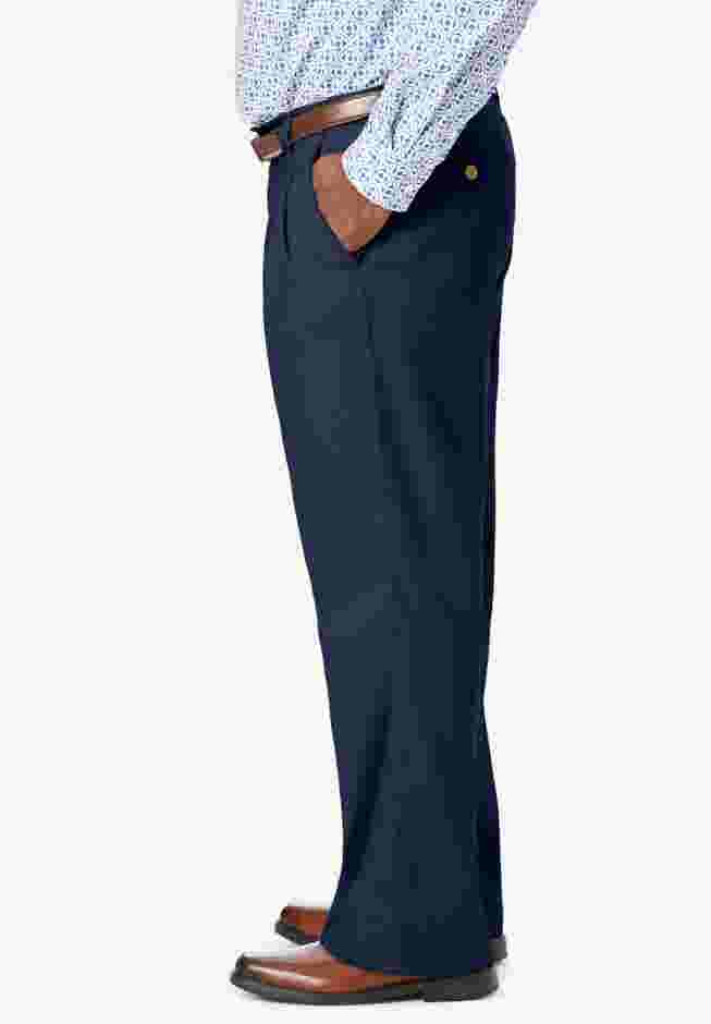 Relaxed Fit Wrinkle-Free Expandable Waist Pleated Pants image number 2