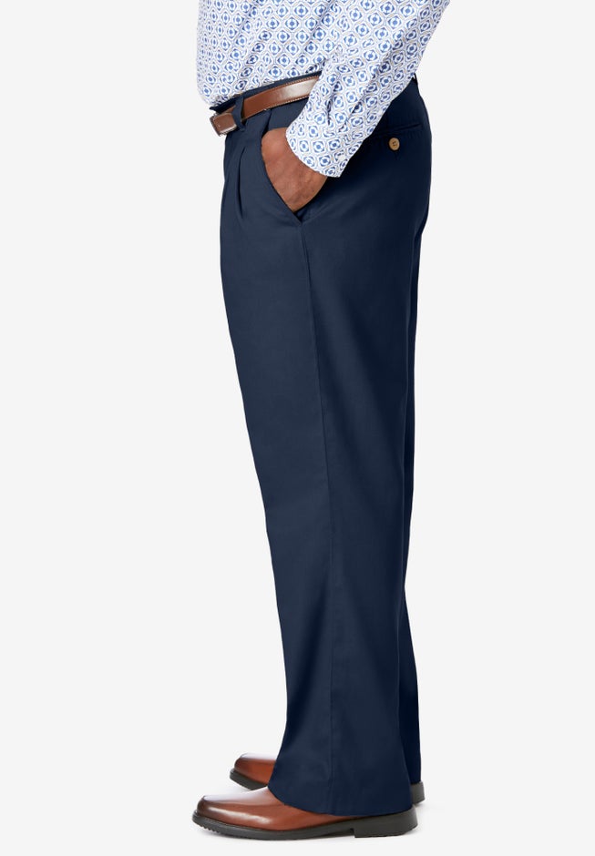 Relaxed Fit Wrinkle-Free Expandable Waist Pleated Pants image number 4