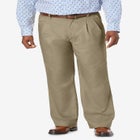 Relaxed Fit Wrinkle-Free Expandable Waist Pleated Pants image number null