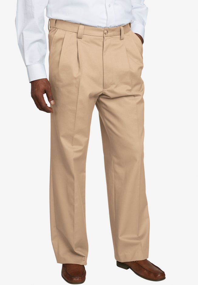 Wrinkle Resistant Lee Dress Pants KingSize Big Tall Relaxed Fit Wrinkle-Free Expandable Waist Pleated Pants Dark Khaki 70 Wrinkle Resistant Lee Dress Pants KingSize Big Tall Relaxed Fit Wrinkle-Free Expandable Waist Pleated Pants Dark Khaki 70