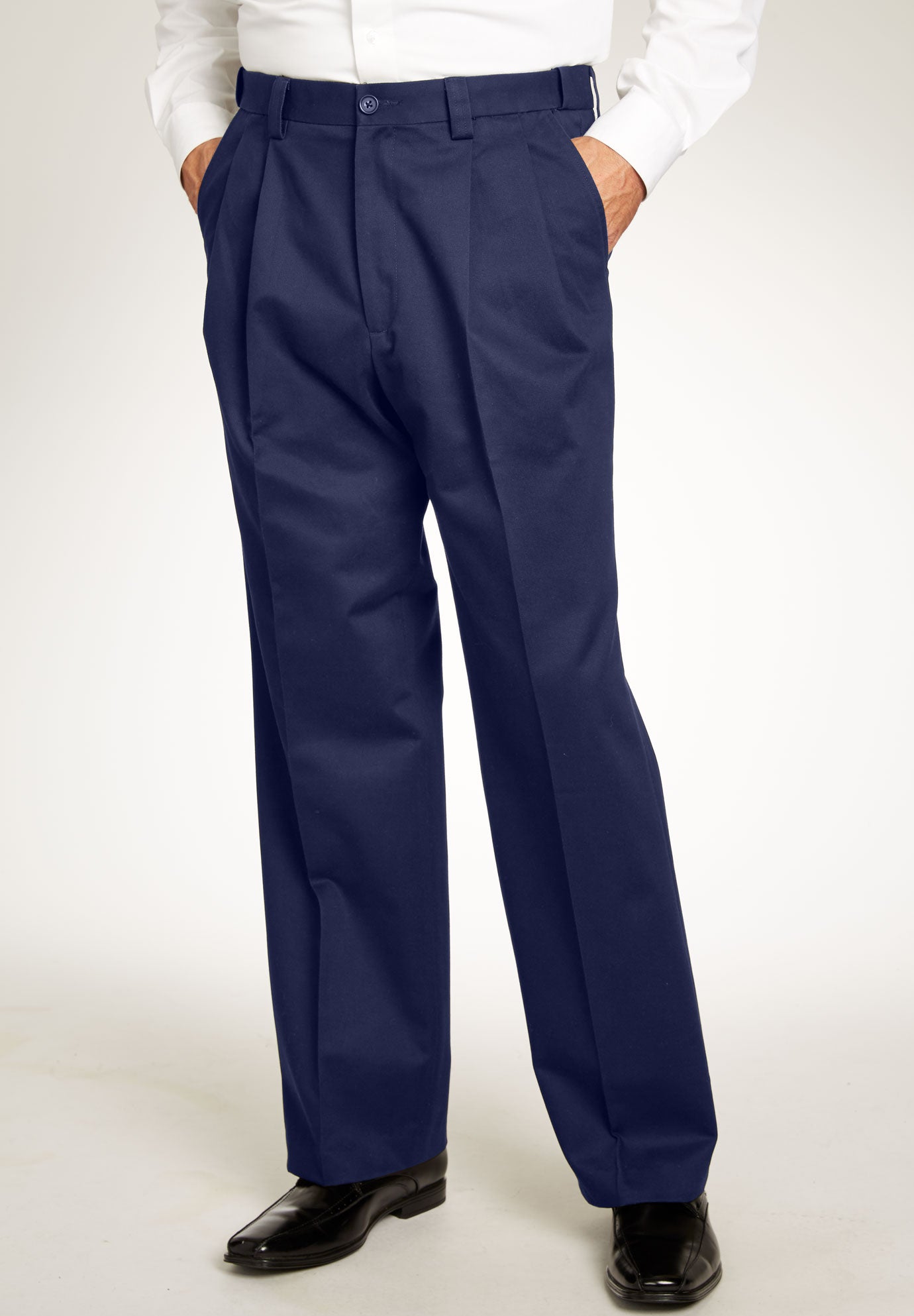 Relaxed Fit Wrinkle-Free Expandable Waist Pleated Pants image number 2
