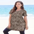 Plus Size Cotton Short Sleeve V-Neck Ultimate Tunic image number null